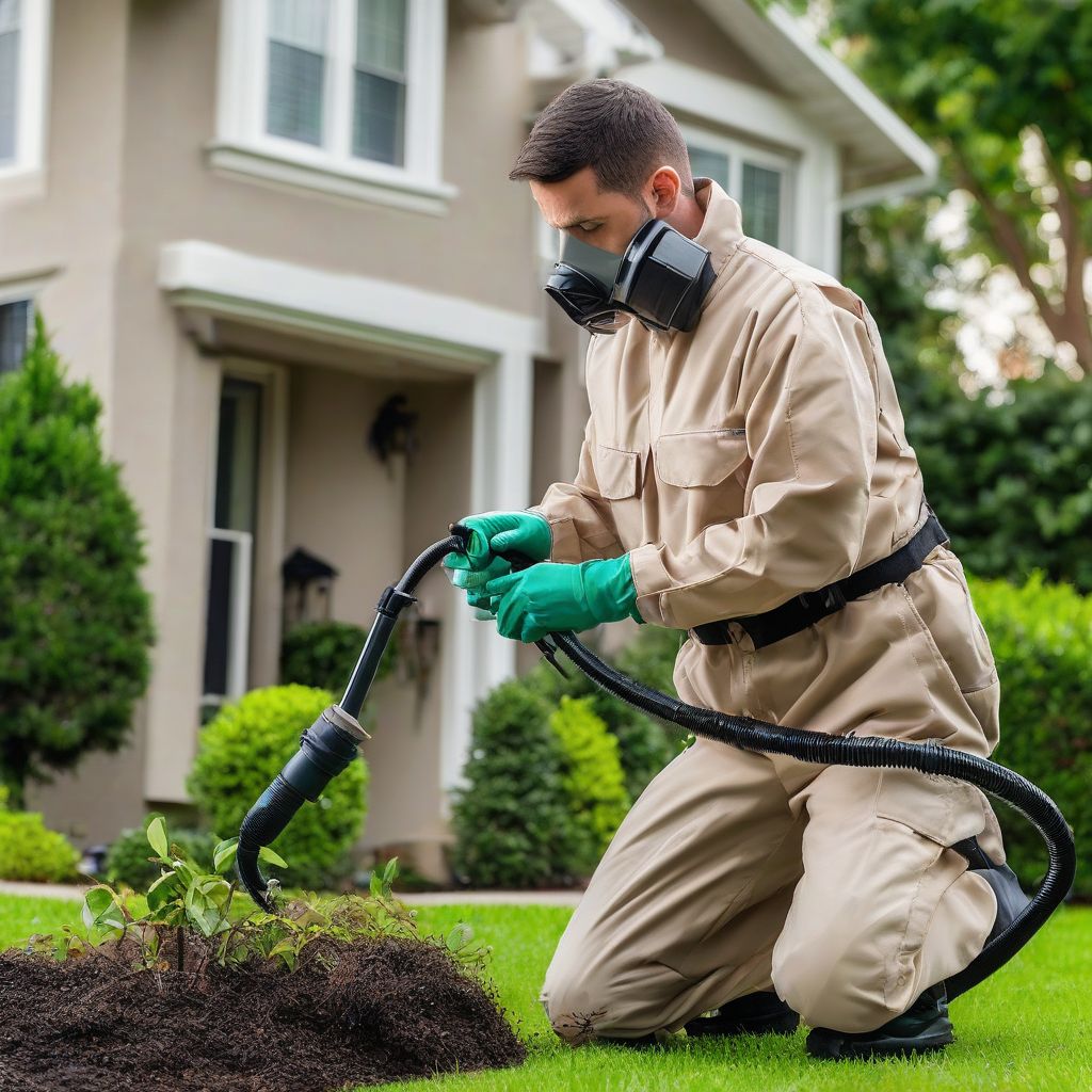 Pest Control Technician Treating a Yard